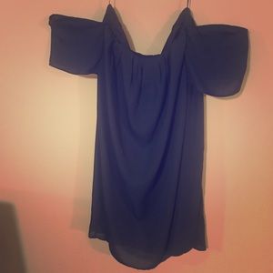 Off the shoulder navy blue dress